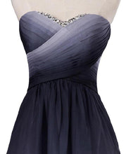 Load image into Gallery viewer, A Line High Low Sweetheart Ombre Homecoming Dresses Strapless Ruffles Prom Dress RS852