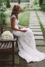 Load image into Gallery viewer, Sexy V Neck Back Hole Full Lace Mermaid Ivory Wedding Dresses Bridal Dresses RS326