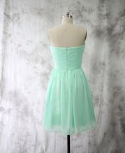 Load image into Gallery viewer, Mint Chiffon Homecoming Dresses Short Bridesmaid Dresses