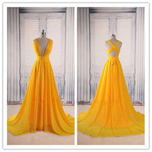 Load image into Gallery viewer, Backless Prom Gown Open Back Chiffon Evening Dress H28