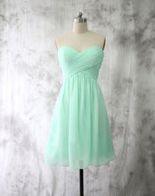 Load image into Gallery viewer, Mint Chiffon Homecoming Dresses Short Bridesmaid Dresses
