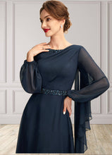 Load image into Gallery viewer, Naima A-Line Scoop Neck Tea-Length Chiffon Mother of the Bride Dress With Beading Sequins SRS126P0015018