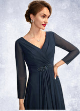 Load image into Gallery viewer, Mia A-Line V-neck Asymmetrical Chiffon Mother of the Bride Dress With Ruffle Beading Bow(s) SRS126P0015021