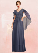 Load image into Gallery viewer, Paulina A-Line V-neck Floor-Length Chiffon Lace Mother of the Bride Dress With Beading Sequins SRS126P0015022