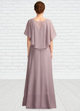 Load image into Gallery viewer, Denisse A-Line V-neck Floor-Length Chiffon Mother of the Bride Dress With Ruffle SRS126P0015026