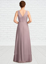 Load image into Gallery viewer, Denisse A-Line V-neck Floor-Length Chiffon Mother of the Bride Dress With Ruffle SRS126P0015026