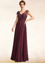 Load image into Gallery viewer, Scarlett A-Line V-neck Floor-Length Chiffon Mother of the Bride Dress With Beading Sequins SRS126P0015028