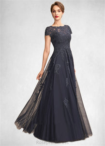 Jasmine A-Line Scoop Neck Floor-Length Tulle Lace Mother of the Bride Dress With Beading SRS126P0015029