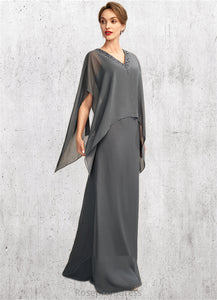 Quinn A-line V-Neck Floor-Length Chiffon Mother of the Bride Dress With Beading Sequins SRS126P0015031