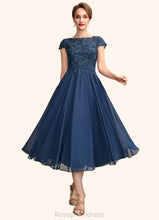 Load image into Gallery viewer, Hannah A-Line Scoop Neck Tea-Length Chiffon Lace Mother of the Bride Dress SRS126P0015032