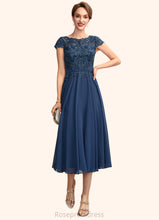 Load image into Gallery viewer, Hannah A-Line Scoop Neck Tea-Length Chiffon Lace Mother of the Bride Dress SRS126P0015032