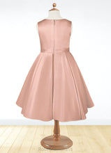 Load image into Gallery viewer, Rosa A-Line Bow Matte Satin Knee-Length Dress SRSP0020244