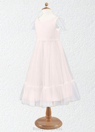 Sandy Tulle Boatneck Tea-Length Dress SRSP0020243