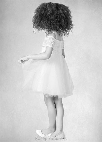 Lesley Ball-Gown Off the Shoulder Tulle Knee-Length Dress SRSP0020246