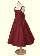 Load image into Gallery viewer, Ina A-Line Pleated Matte Satin Tea-Length Dress SRSP0020245