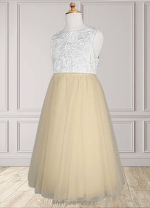 Aisha Ball-Gown Sequins Tulle Tea-Length Dress SRSP0020245