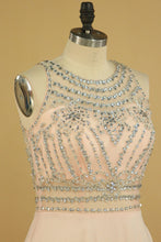 Load image into Gallery viewer, 2024 Prom Dresses Scoop Beaded Bodice A Line Chiffon Floor Length
