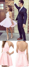 Load image into Gallery viewer, Pink Short Prom Dress Elegant New arrival A-Line Backless Halter Sleeveless Homecoming Dress RS27