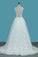 2024 Straps Lace Wedding Dresses A Line With Beaded Waistline Open Back