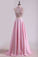 2024 Two-Piece High-Neck Beaded Bodice Taffeta Prom Dresses