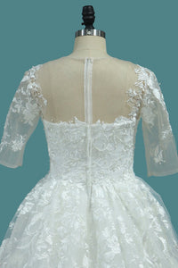 2024 Scoop Sheath Tulle Detachable Train Wedding Dresses With Applique