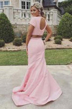 Load image into Gallery viewer, New Arrival 2 Piece Sweep Train Pearl Pink Prom Dress with Pearl Open Back RS600