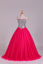 Load image into Gallery viewer, 2024 Quinceanera Dresses Sweetheart Ball Gown Floor-Length Beaded Bodice