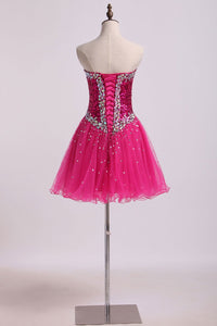 2024 Homecoming Dresses A Line Sweetheart Short/Mini With Beading
