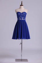 Load image into Gallery viewer, 2024 Homecoming Dresses Sweetheart A Line With Beads &amp; Applique Chiffon
