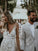 Princess Mermaid V Neck Lace Appliques Ivory Wedding Dresses, Straps V Back Wedding Gowns SRS15300