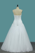 Load image into Gallery viewer, 2023 Wedding Dresses Sweetheart With Jacket Tulle With Beads And Ruffles