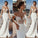 Stunning Mermaid Cap Sleeve Sheer Neck Long Wedding Dresses Beach Wedding Gowns SRS15437