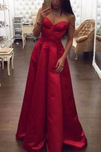 Load image into Gallery viewer, Spaghetti Straps High Low Red A-line Plus Size Women Dresses Simple Cheap Prom Dresses RS738