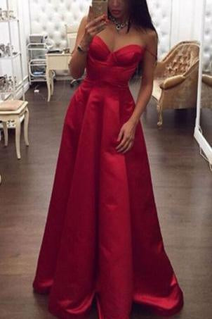 Spaghetti Straps High Low Red A-line Plus Size Women Dresses Simple Cheap Prom Dresses RS738