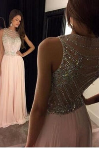 2024 Scoop Prom Dresses A Line Chiffon With Beading