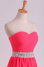 Load image into Gallery viewer, 2024 New Arrival Prom Dresses Sweetheart Ruched Bodice With Beading Chiffon