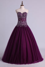 Load image into Gallery viewer, 2024 Ball Gown Sweetheart Quinceanera Dresses Beaded Bodice Floor Length Tulle