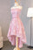 2024 Prom Dresses A Line Strapless Lace With Sash Asymmertical