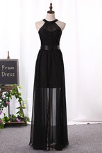 Load image into Gallery viewer, 2024 Bridesmaid Dresses A Line Scoop Chiffon With Ruffles Floor Length