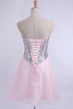 Load image into Gallery viewer, 2024 Homecoming Dresses A Line Sweetheart With Beads&amp;Sequins Short/Mini