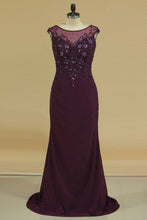 Load image into Gallery viewer, Affordable New Scoop 2024 Mother Of The Bride Dresses Chiffon Floor Length