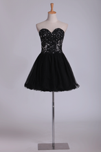 Load image into Gallery viewer, 2024 A Line Homecoming Dresses Sweetheart With Beads And Applique Short/Mini