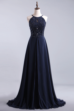 Load image into Gallery viewer, 2024 Spaghetti Straps Prom Dresses Beaded Bodice A-Line Chiffon