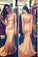 Sequins Prom Dresses Long Sleeves Simple Long Mermaid Evening Gowns RS152