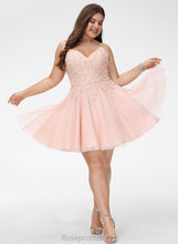 Load image into Gallery viewer, Prom Dresses A-Line Short/Mini Sloane Tulle Beading V-neck With
