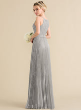Load image into Gallery viewer, Phyllis Scoop With A-Line Chiffon Prom Dresses Pleated Floor-Length Lace