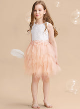 Load image into Gallery viewer, - Lace/Beading/Sequins/V Flower Flower Girl Dresses Neck Sleeveless Back With Tulle/Lace Dress Knee-length Quinn Scoop Ball-Gown/Princess Girl