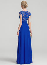 Load image into Gallery viewer, A-Line Lorna Ruffle With Floor-Length Chiffon V-neck Lace Prom Dresses