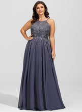 Load image into Gallery viewer, With Prom Dresses Scoop Floor-Length Stephany A-Line Chiffon Sequins Lace