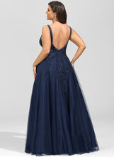 Load image into Gallery viewer, Aiyana Sequins A-Line V-neck Floor-Length Tulle Lace Beading With Prom Dresses